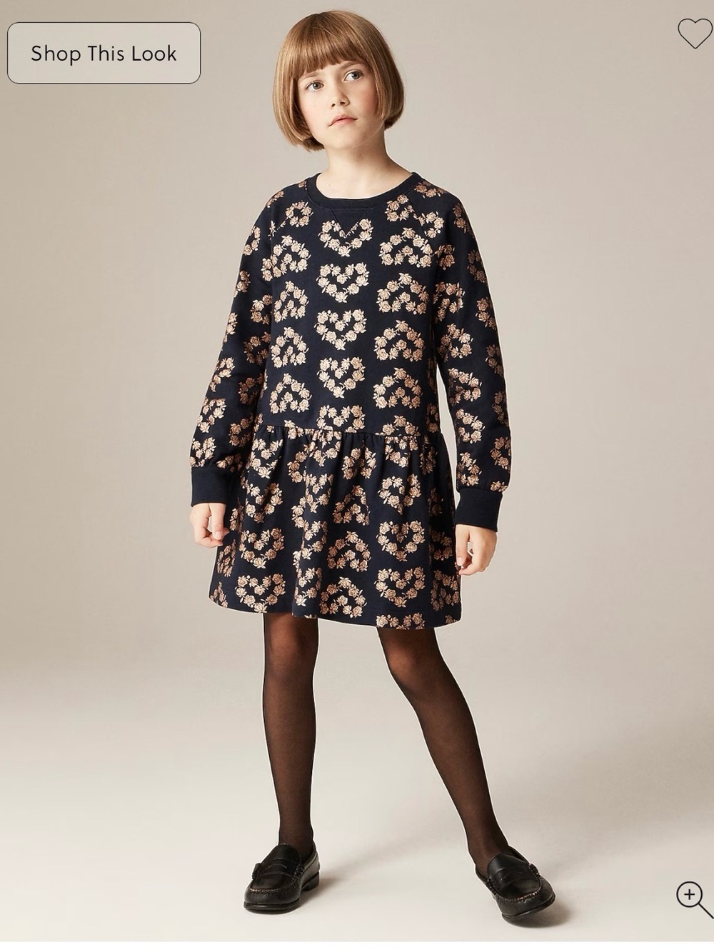 Crewcuts Navy sweatshirt Dress with Cream Floral Print sizes 6 7 8 10 NWT